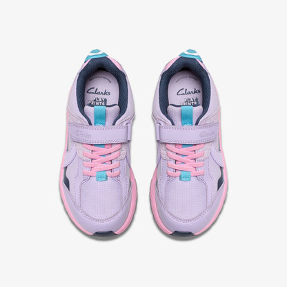 Clarks Selva Hero Kid Lilac Combination