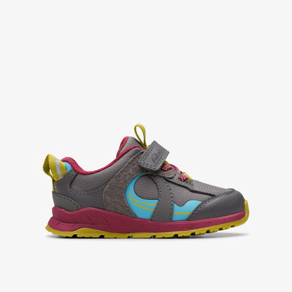 Clarks Selva Hero Toddler Dark Grey Combination
