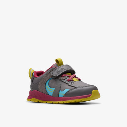 Clarks Selva Hero Toddler Dark Grey Combination