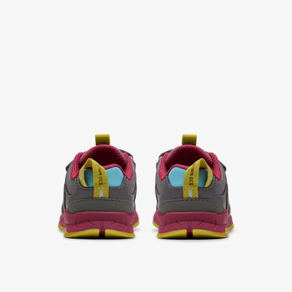 Clarks Selva Hero Toddler Dark Grey Combination