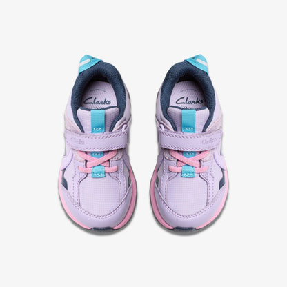Clarks Selva Hero Toddler Lilac Combination
