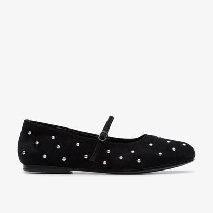 Clarks Livia Stud Black Suede