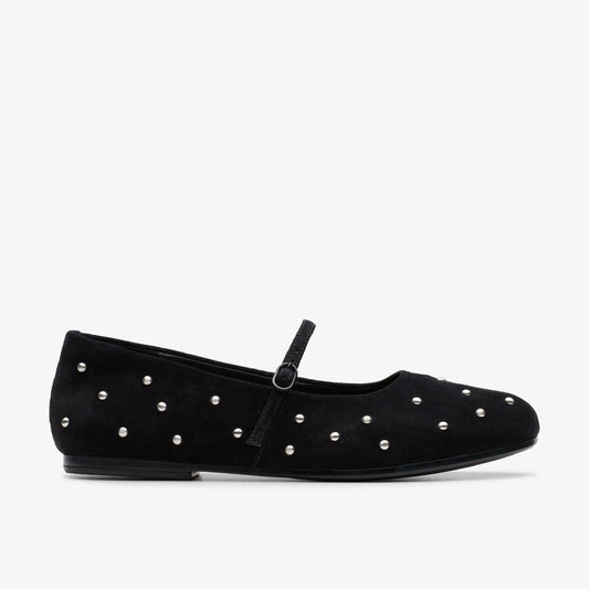Clarks Livia Stud Black Suede