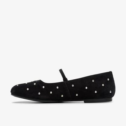 Clarks Livia Stud Black Suede