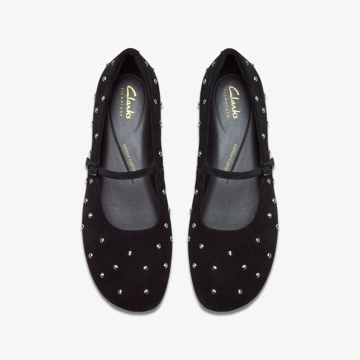 Clarks Livia Stud Black Suede