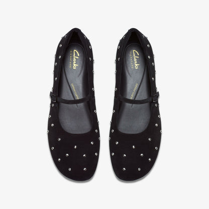 Clarks Livia Stud Black Suede