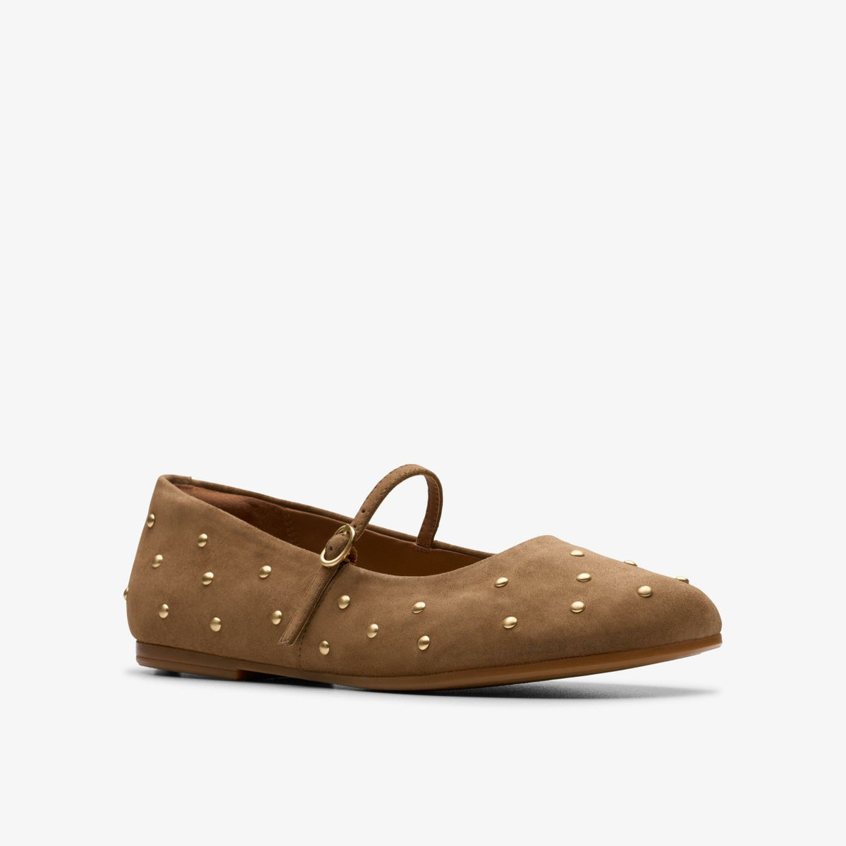 Clarks Livia Stud Walnut Suede