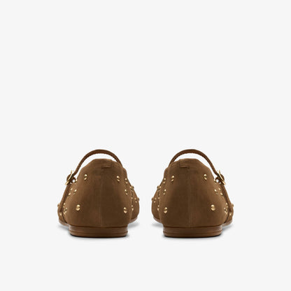 Clarks Livia Stud Walnut Suede