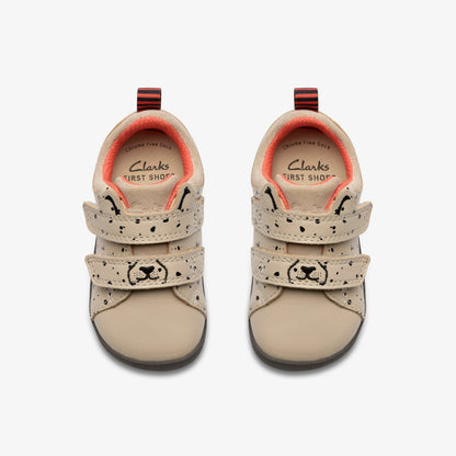Clarks Roamer Wish Toddler Off White Print