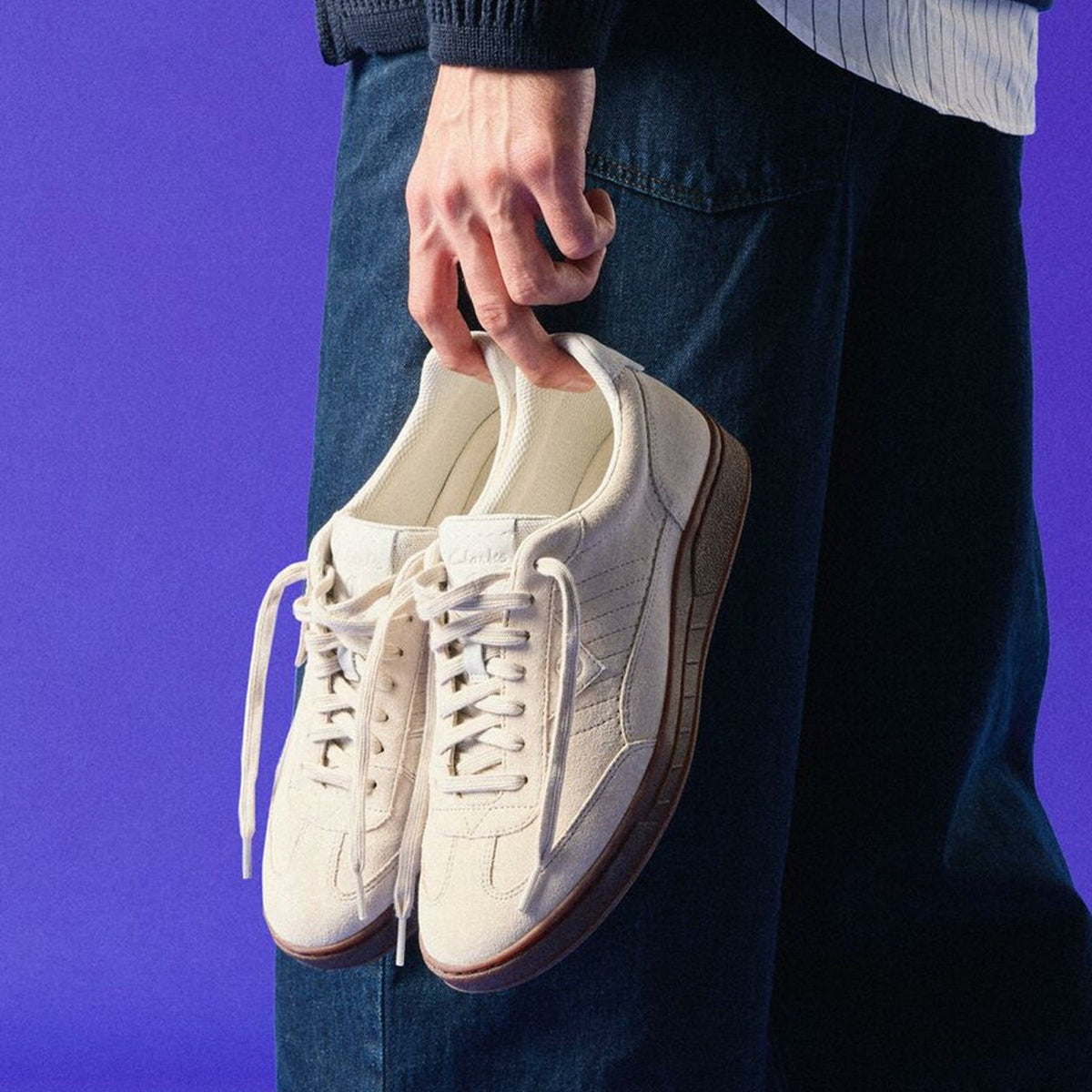 Clarks Craft Rally Ace Off White Suede