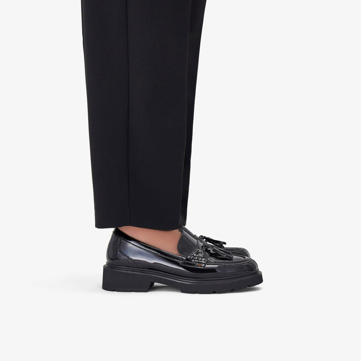 Clarks Lauryl Tassel Black Patent