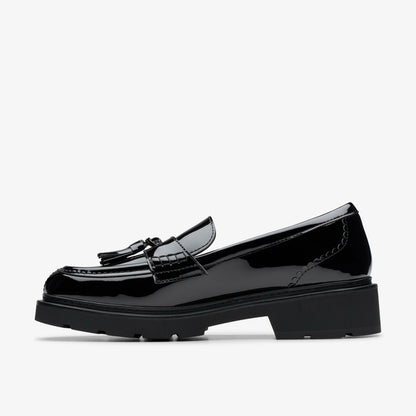 Clarks Lauryl Tassel Black Patent