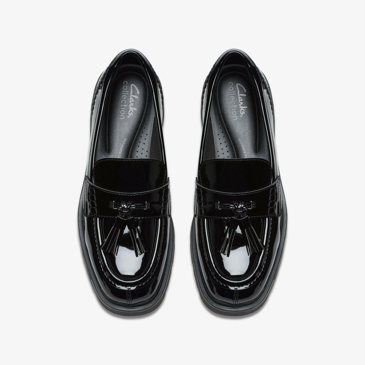Clarks Lauryl Tassel Black Patent
