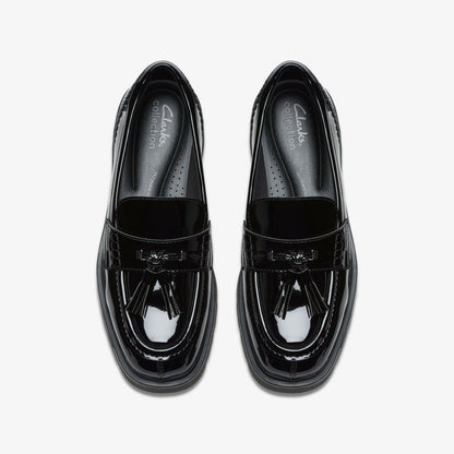 Clarks Lauryl Tassel Black Patent