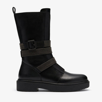 Clarks Muster Chain Black Leather