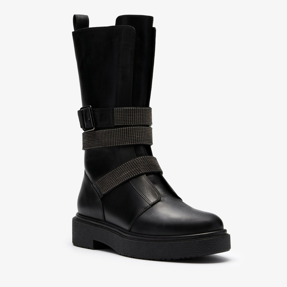 Clarks Muster Chain Black Leather