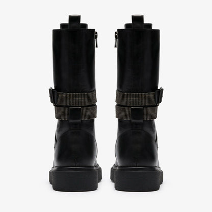 Clarks Muster Chain Black Leather