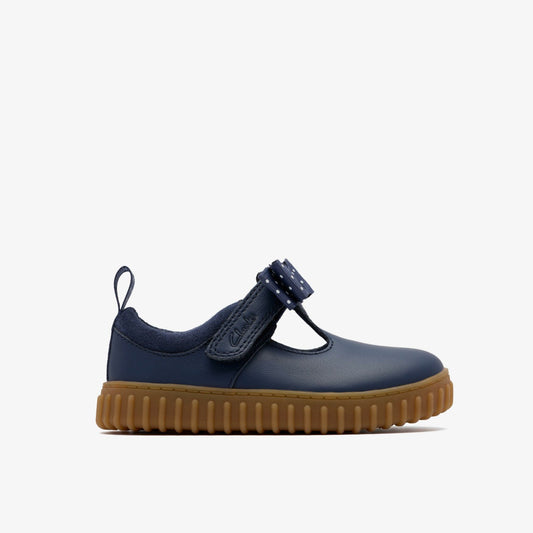 Clarks Cove Bow Toddler Navy Leather