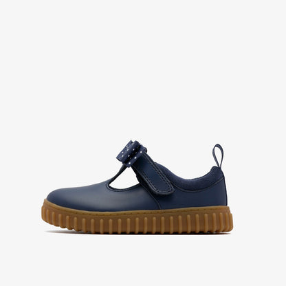 Clarks Cove Bow Toddler Navy Leather