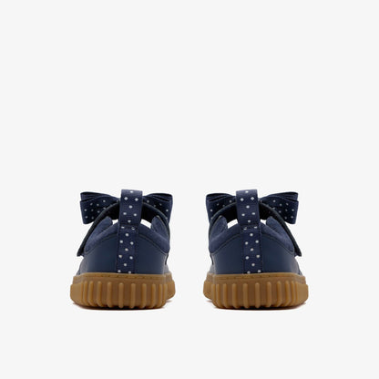 Clarks Cove Bow Toddler Navy Leather