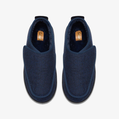 Clarks King Riptape Slipper Navy Interest