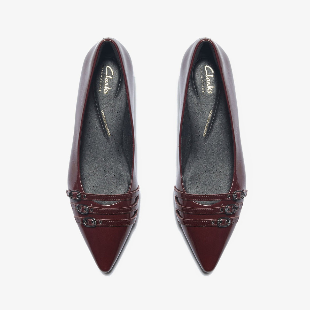 Clarks Sensa 15 Strap Burgundy Patent