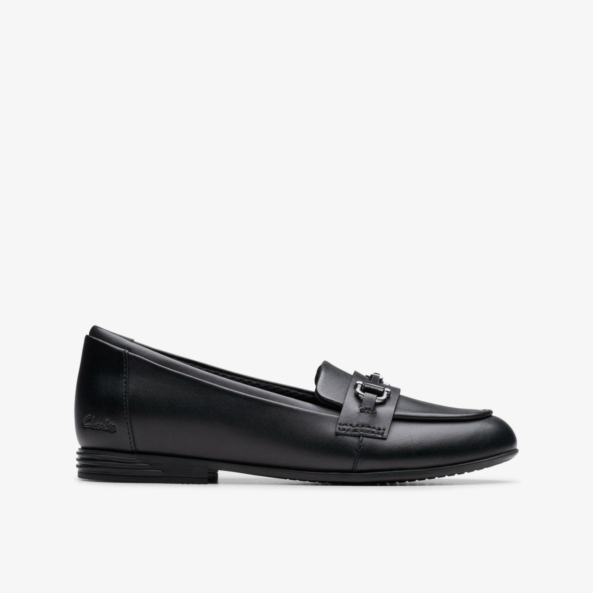 Clarks Finja Loafer Older Black Leather