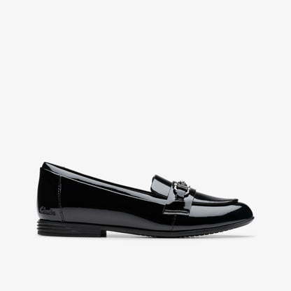 Clarks Finja Loafer Older Black Patent