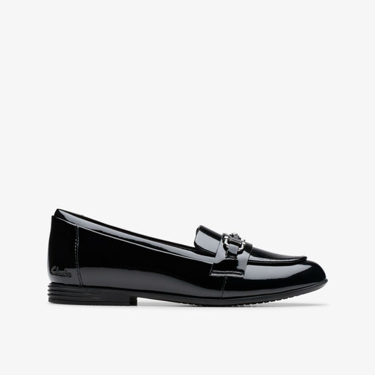 Clarks Finja Loafer Older Black Patent