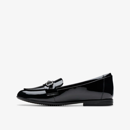 Clarks Finja Loafer Older Black Patent
