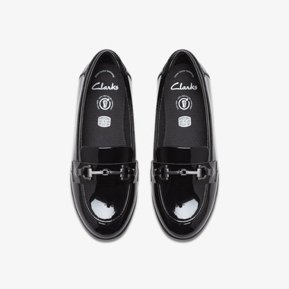 Clarks Finja Loafer Older Black Patent