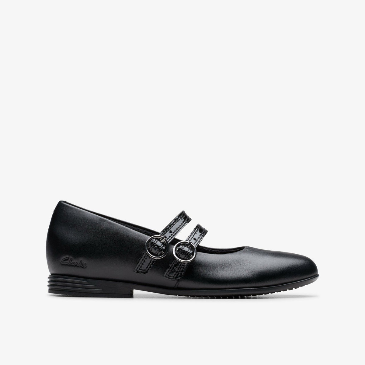 Clarks Finja Bar Older Black Leather