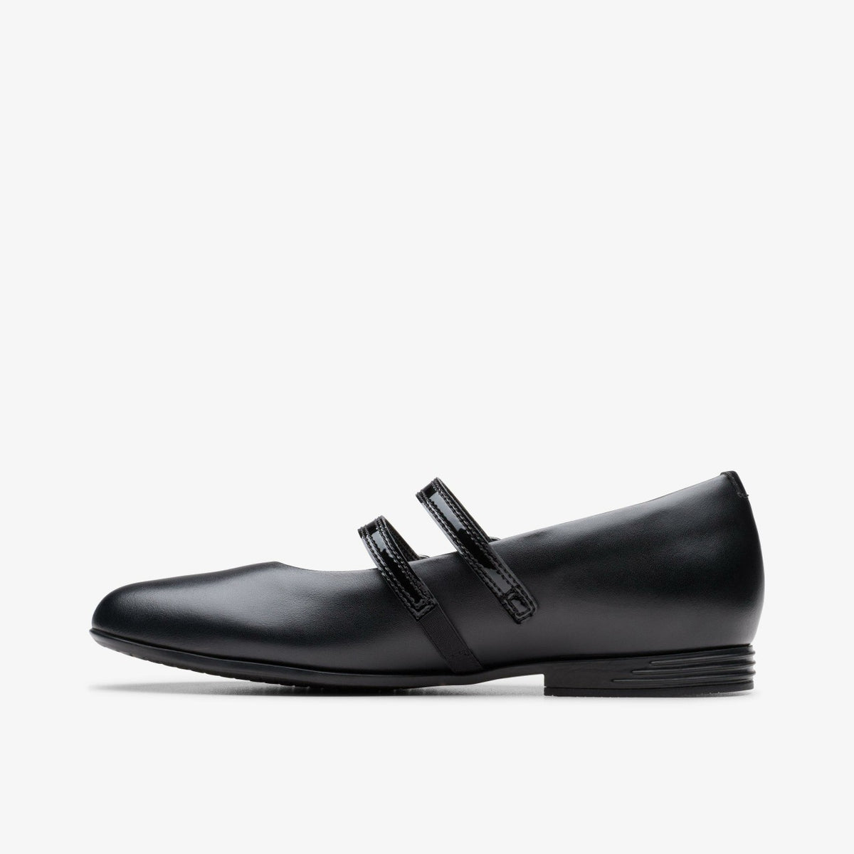 Clarks Finja Bar Youth Black Leather