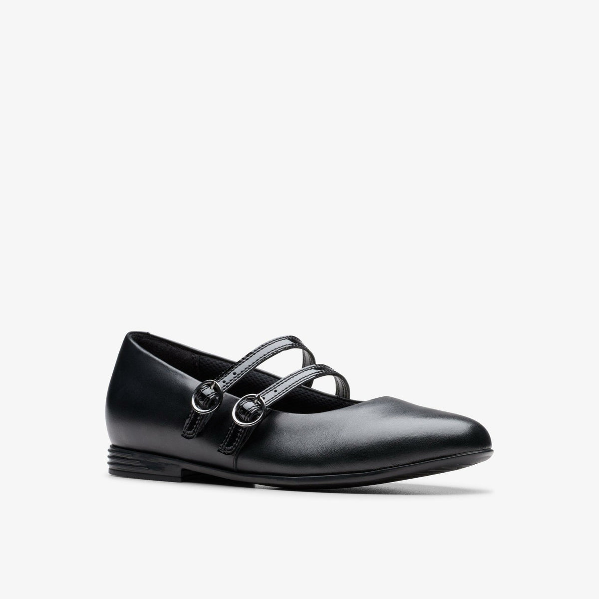 Clarks Finja Bar Youth Black Leather