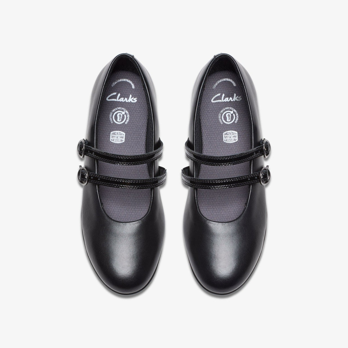 Clarks Finja Bar Youth Black Leather
