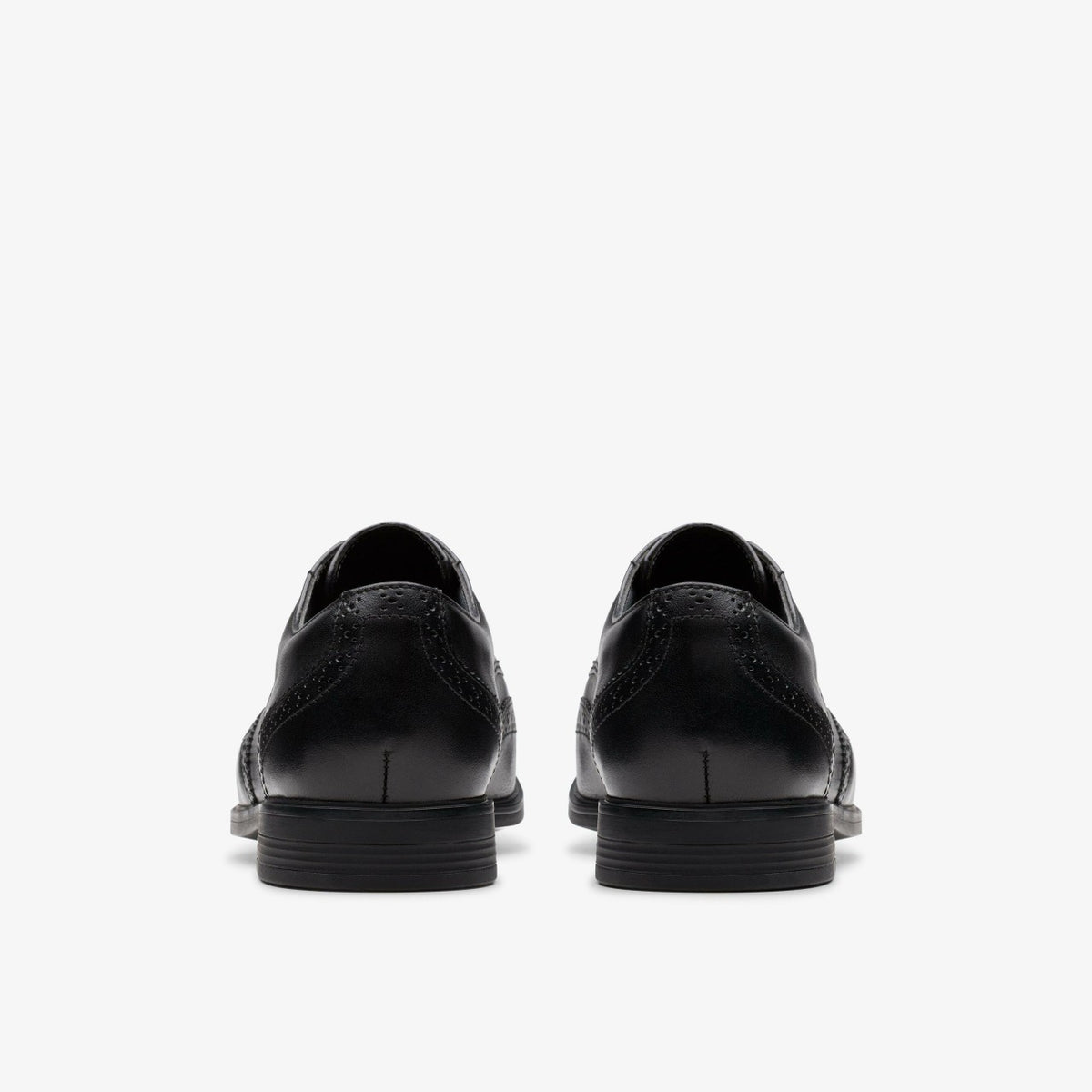 Clarks Jonwin Wing Youth Black Leather