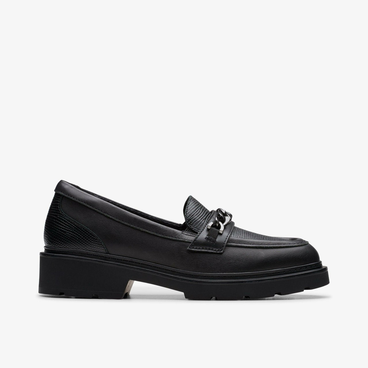 Clarks Eris Edge Youth Black Leather