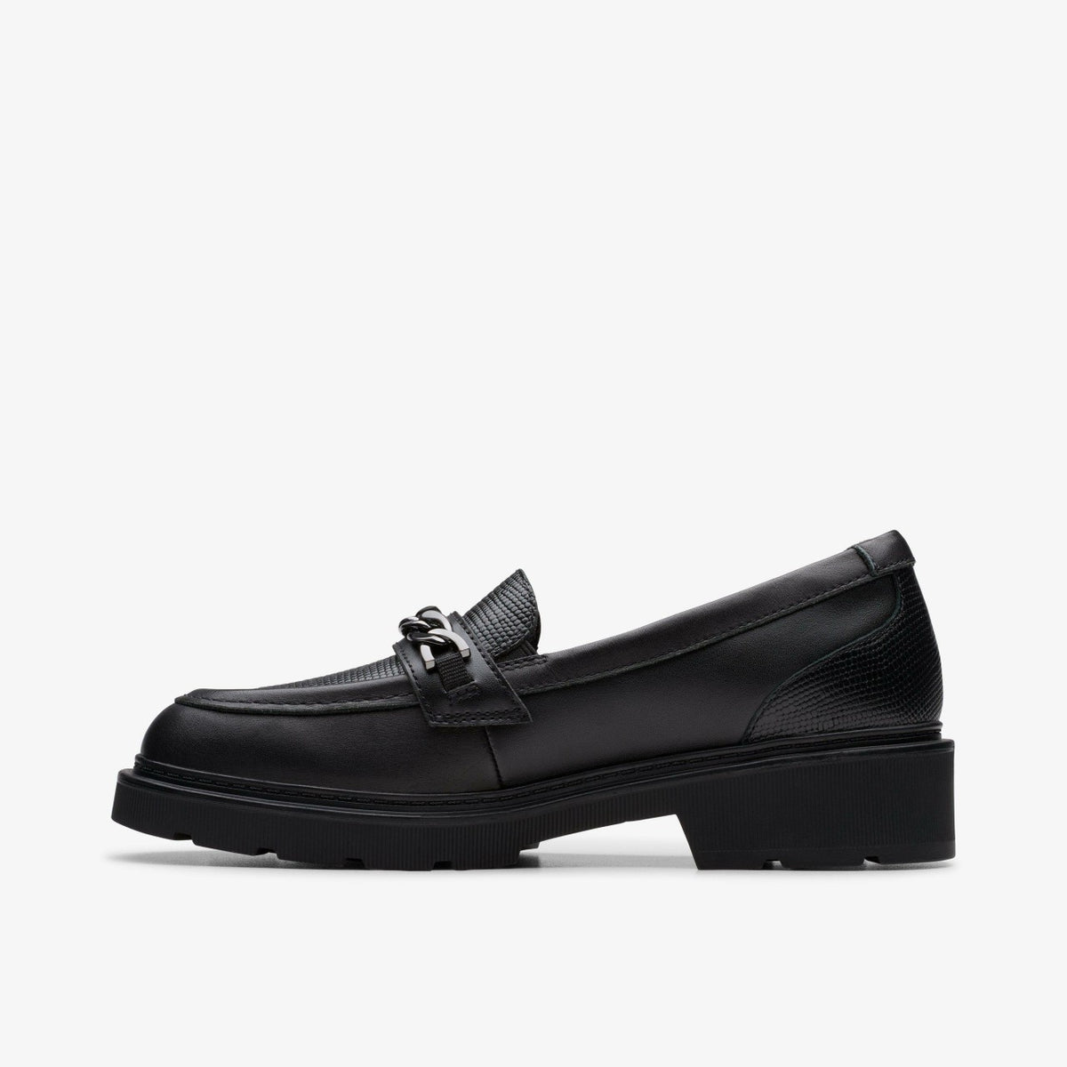 Clarks Eris Edge Youth Black Leather