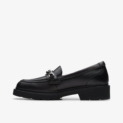 Clarks Eris Edge Youth Black Leather