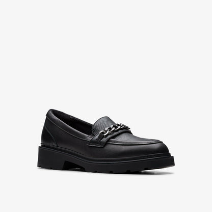 Clarks Eris Edge Youth Black Leather