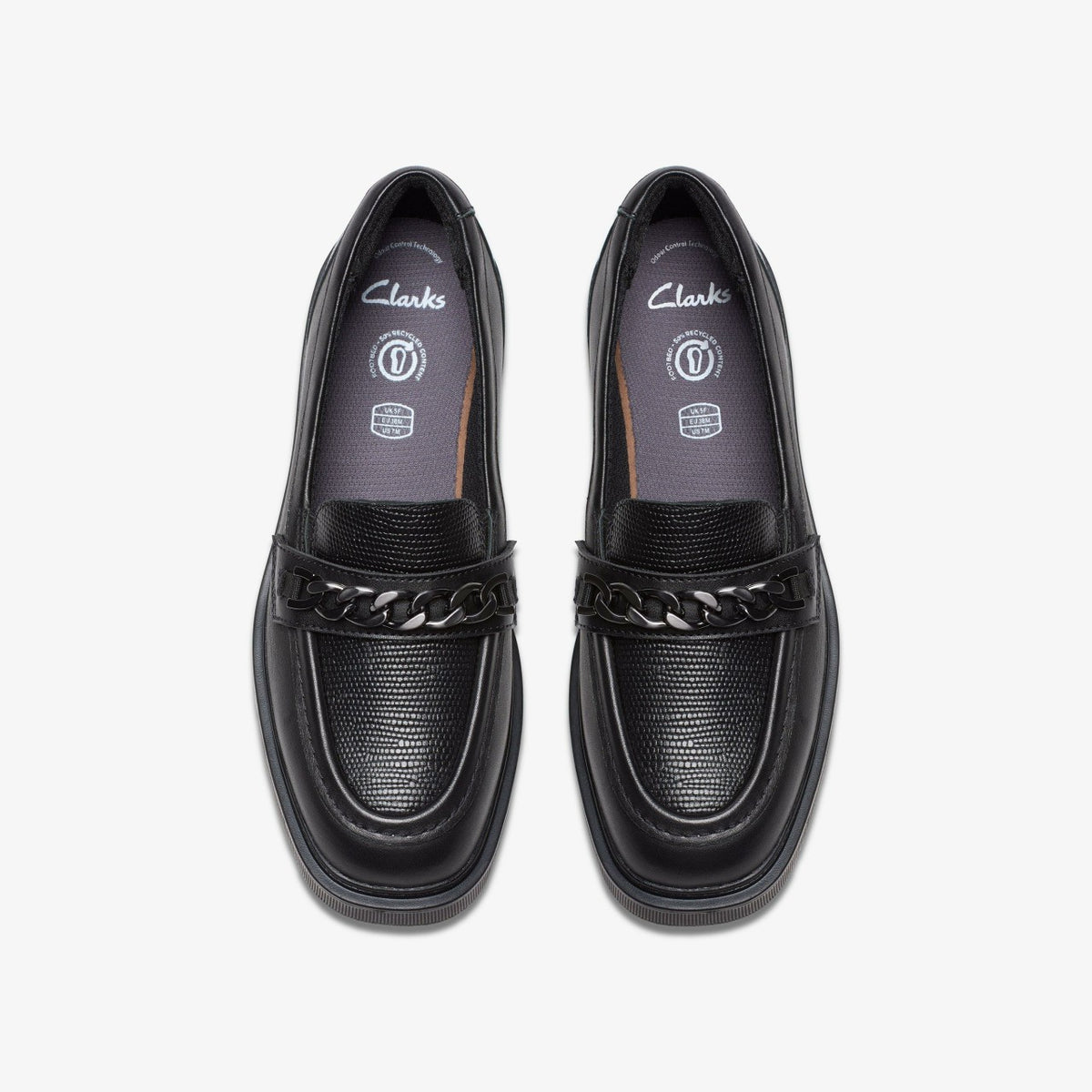 Clarks Eris Edge Youth Black Leather
