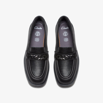 Clarks Eris Edge Youth Black Leather