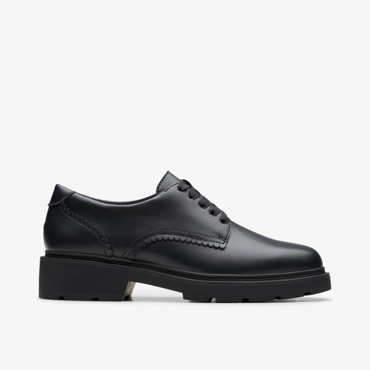 Clarks Eris Pure Youth Black Leather