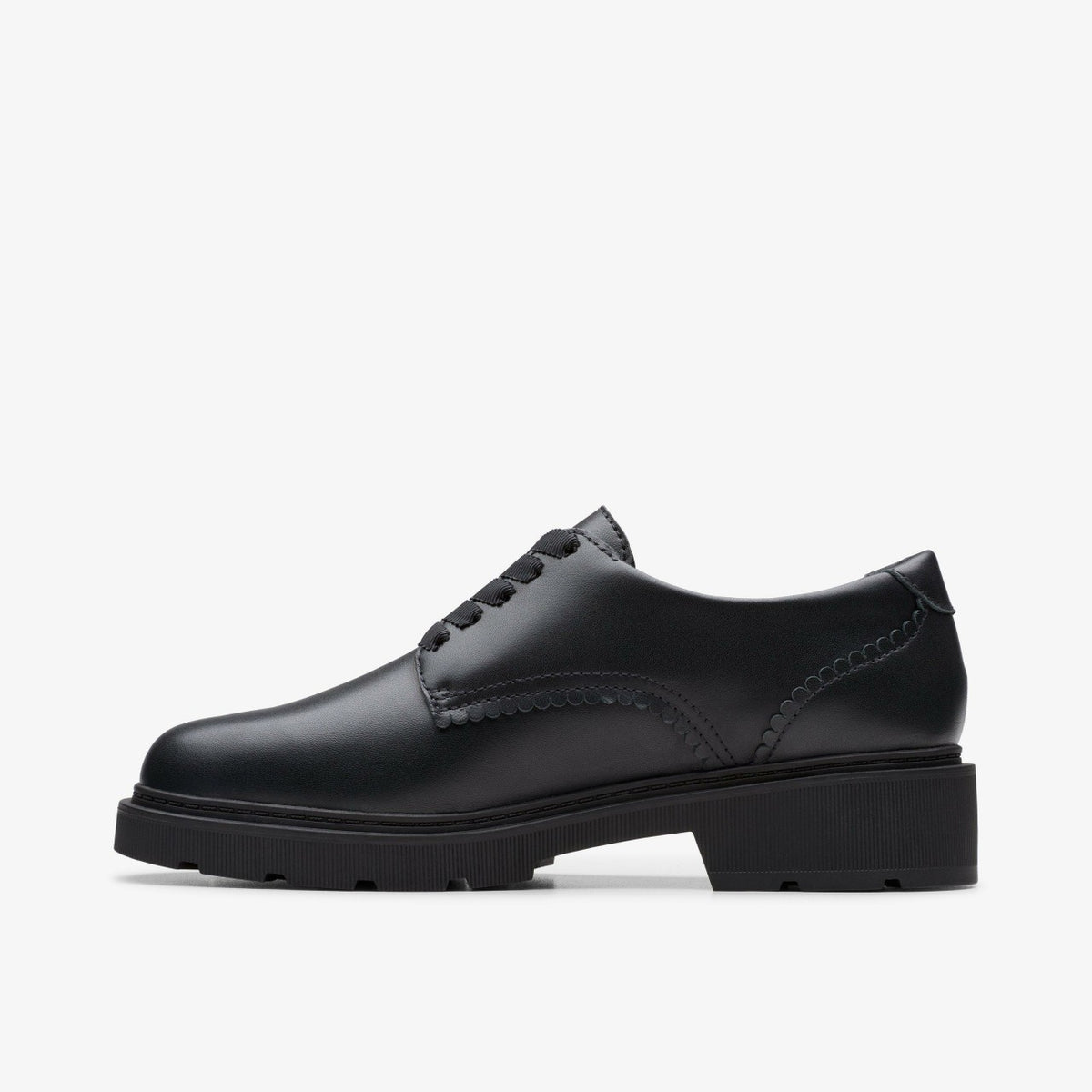 Clarks Eris Pure Youth Black Leather