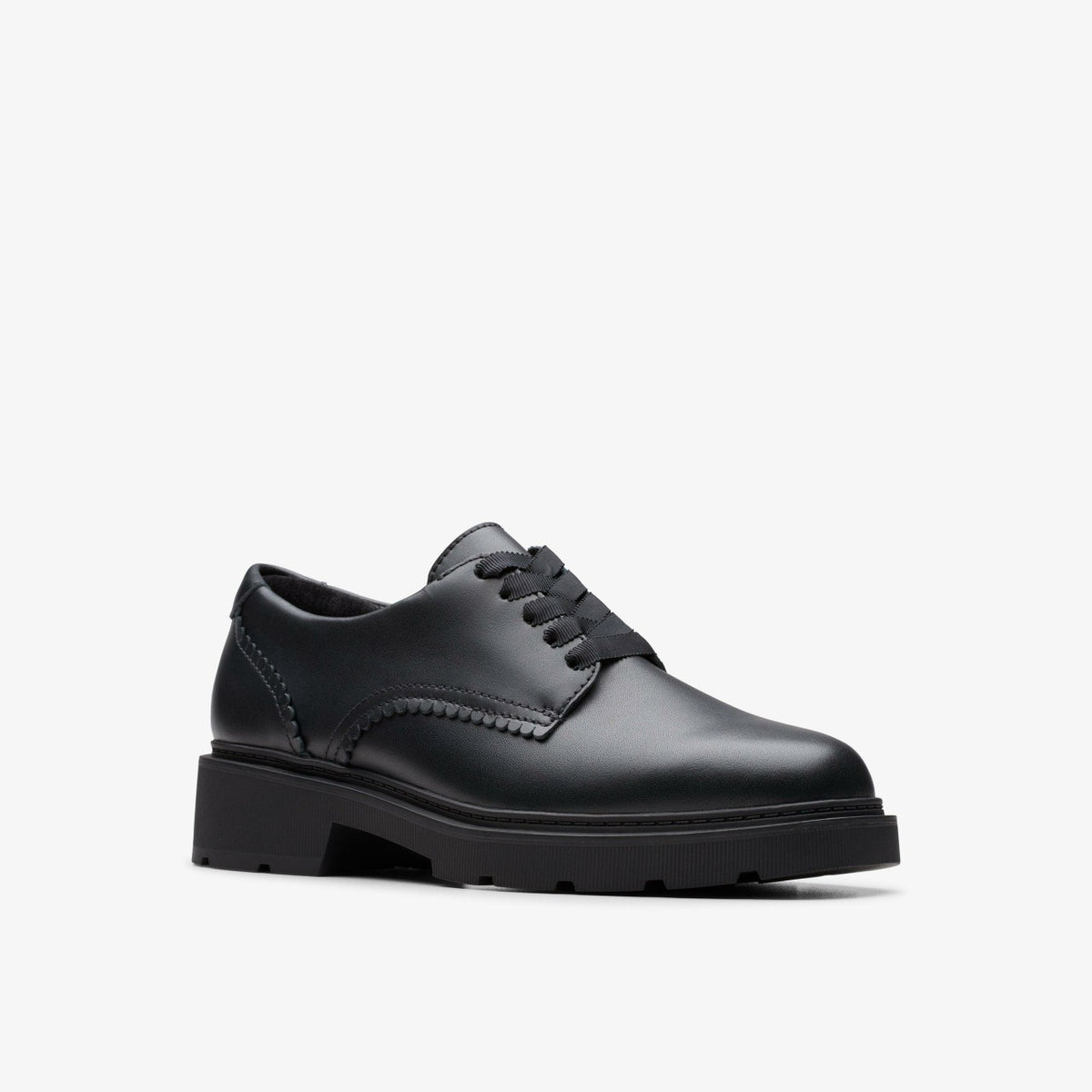 Clarks Eris Pure Youth Black Leather