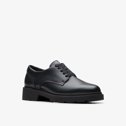 Clarks Eris Pure Youth Black Leather