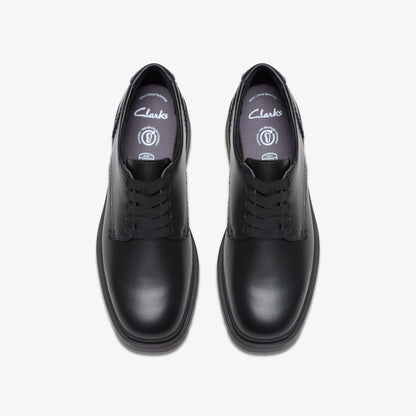 Clarks Eris Pure Youth Black Leather