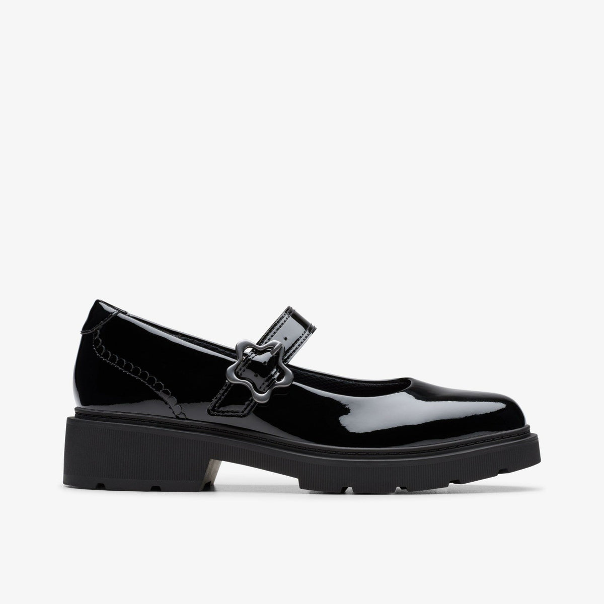 Clarks Eris Jane Youth Black Patent