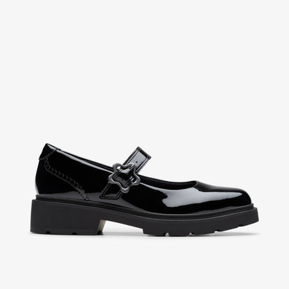 Clarks Eris Jane Youth Black Patent