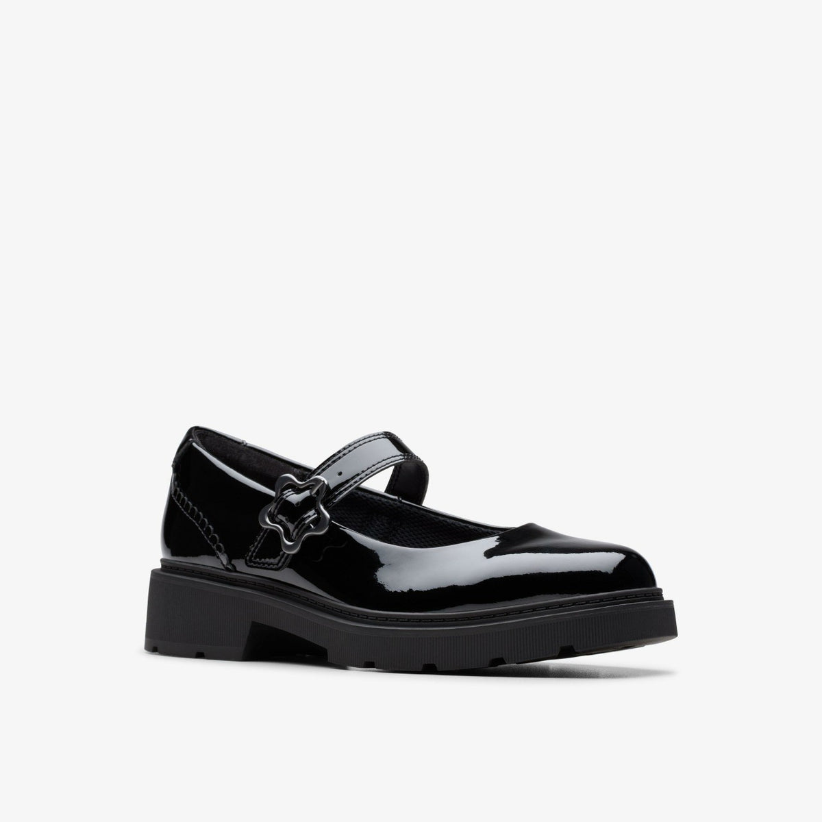 Clarks Eris Jane Youth Black Patent